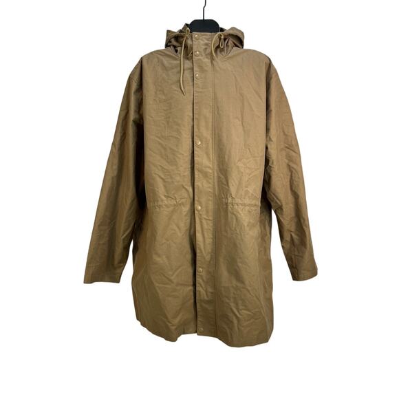 Old Navy Hooded Shell Parka Jacket Teakwood Brown Tall Water Resistant - Picture 2 of 10